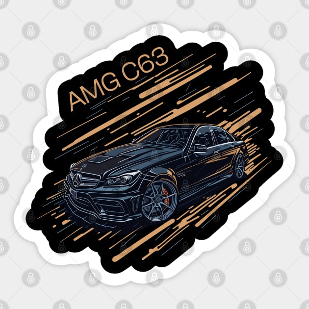 Mercedes AMG C63 Classic Sticker by Cruise Dresses